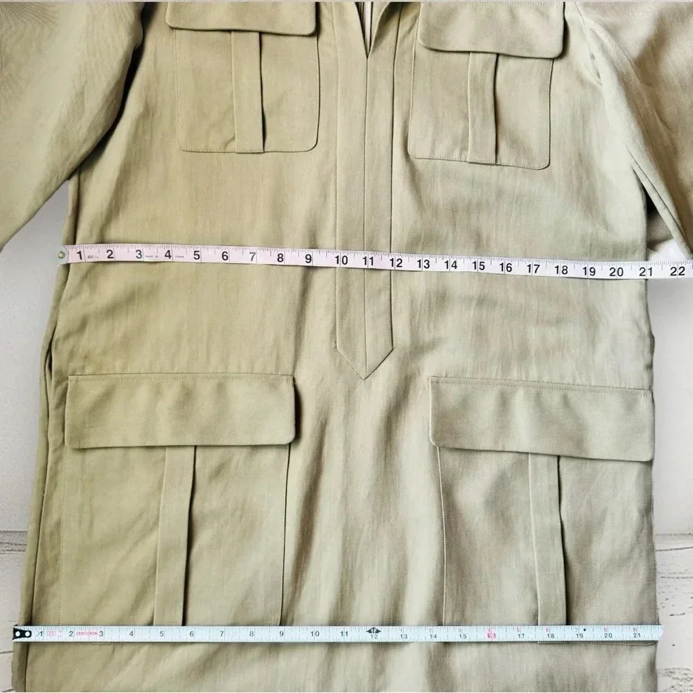 NEW PARTOW Adler Khaki Flap Pocket Trench Dress